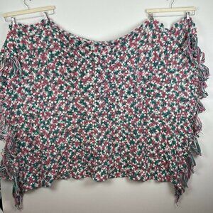 Crochet lap black multi color white pink blue 45”